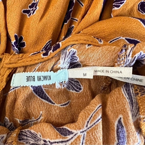 URBAN OUTFITTERS Kimchi Blue Tropi Mock Neck Floral Mini Dress Open Back Medium - Picture 11 of 14